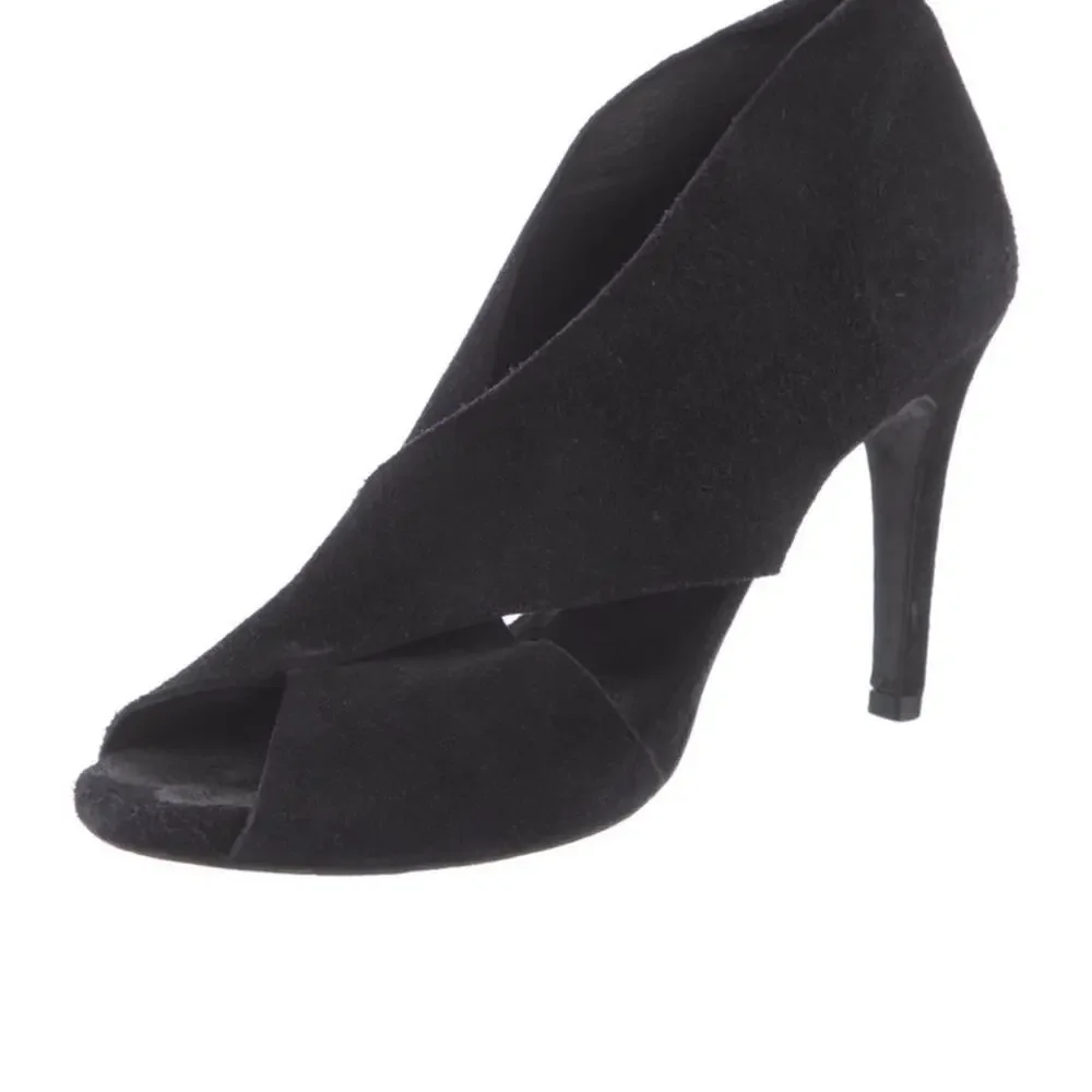 Pedro Garcia Black Suede Leather Heels Shoes Women’s 36 US 6